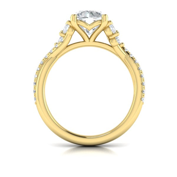 Entwined Round Engagement Ring
