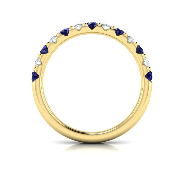 Sapphire and Diamond Stackable Band