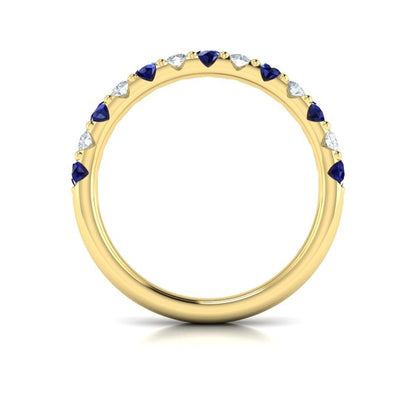 Sapphire and Diamond Stackable Band