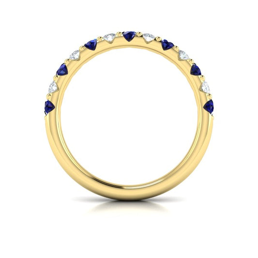 Sapphire and Diamond Stackable Band