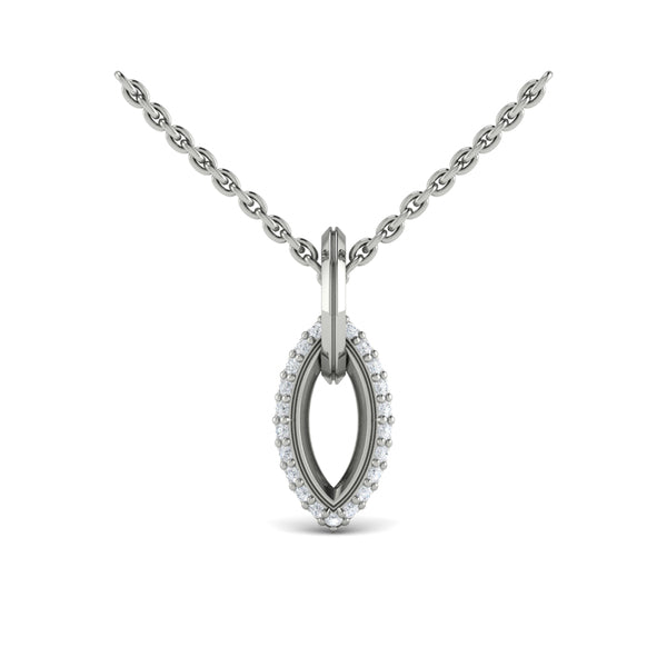 Open Navette Silhouette wtih Diamonds Pendant