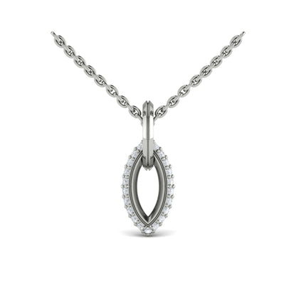 Open Navette Silhouette wtih Diamonds Pendant