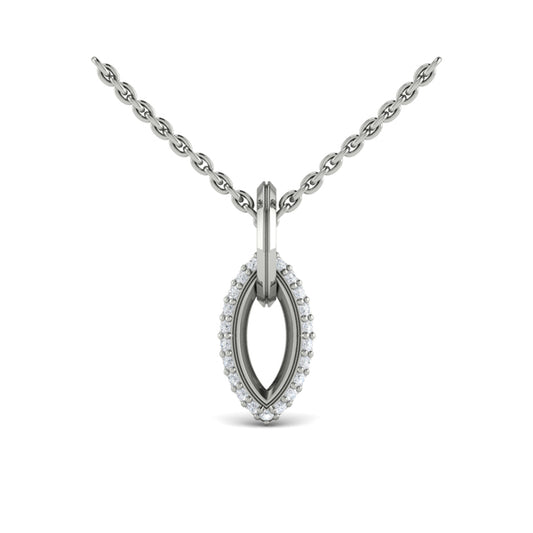 Open Navette Silhouette wtih Diamonds Pendant
