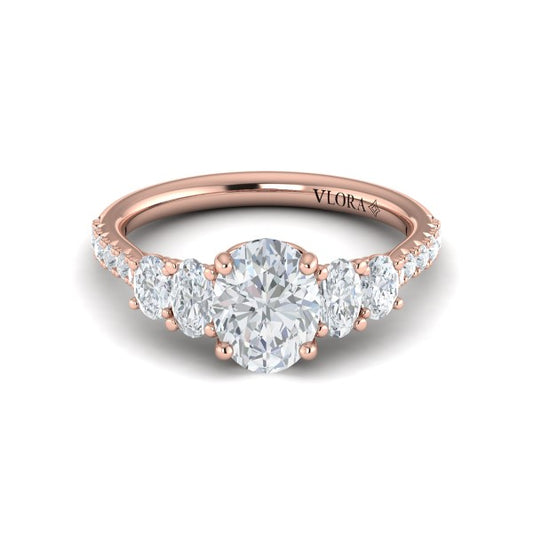 Quintet Oval Engagement Ring