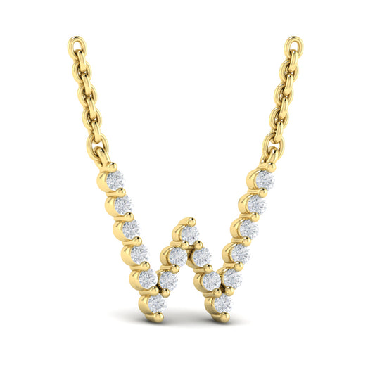Diamond Alphabet Pendant Necklace, W