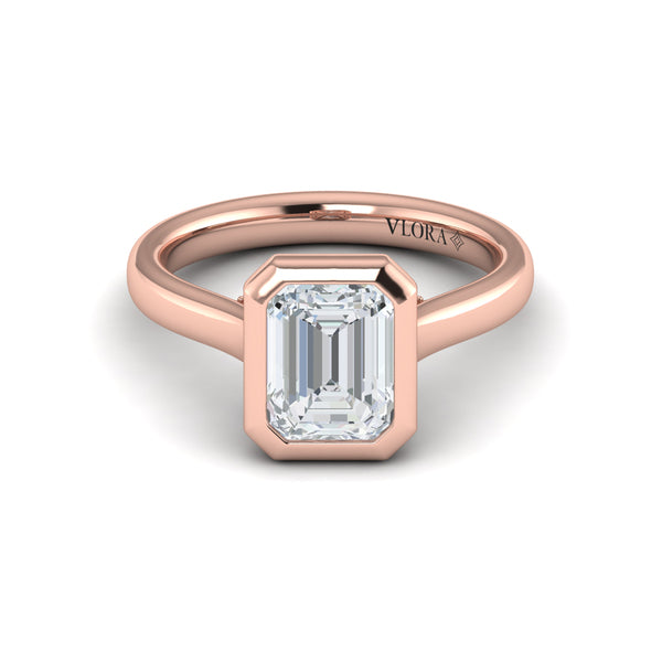 Bold Bezel Emerald Cut Engagement Ring