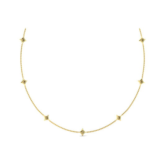 Diamond Cluster Multi Vlora Star Pendant Necklace