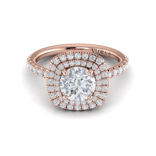 Delicate Double Halo Engagement Ring