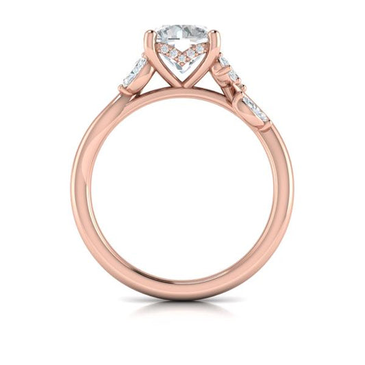 Flora Hidden Halo Engagement Ring