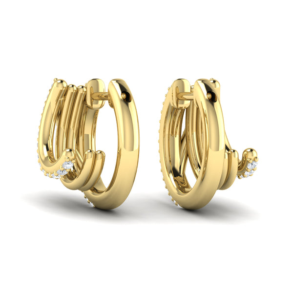 Diamond Twist Huggie Earrings