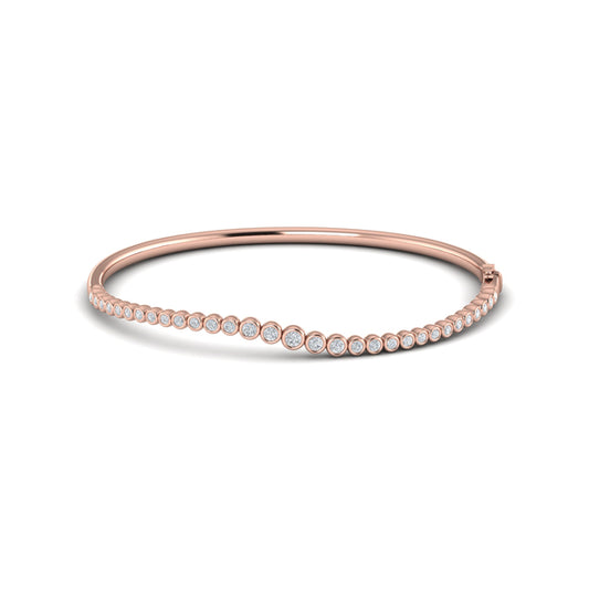 Graduated Bezel Set Diamond Bangle