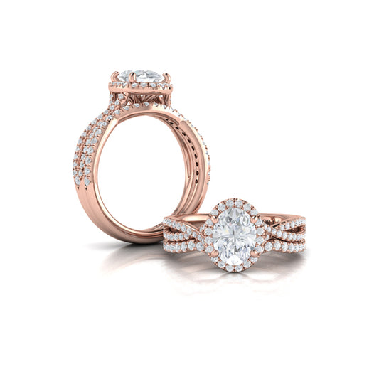 Matching Bands Wedding Band in 14K Rose Gold by Vlora Bridal
