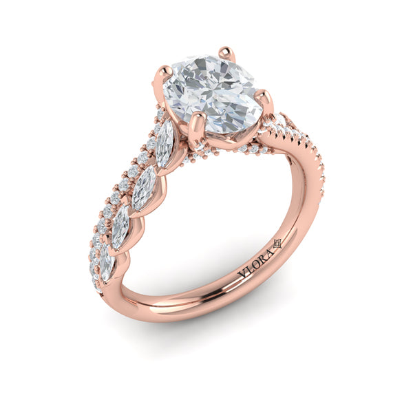 Bypass Oval Engagement Ring