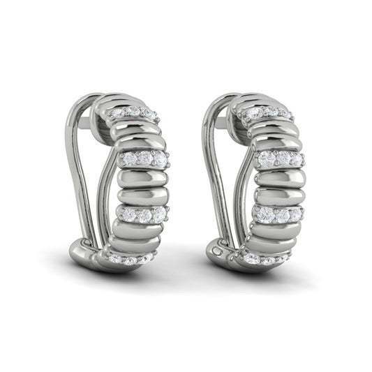 Textured Leverback Hoop Earrings