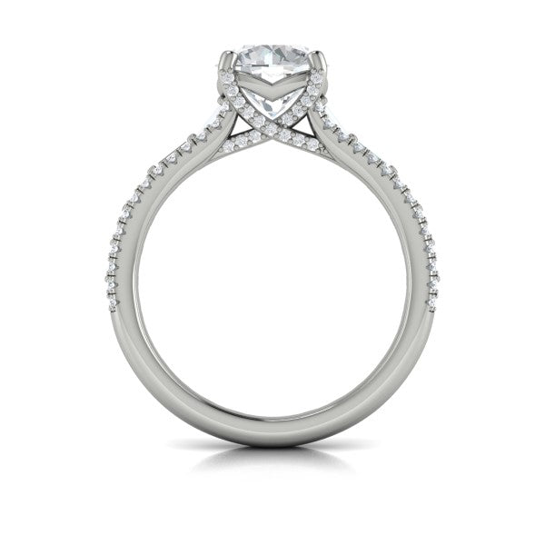 Grand Cathedral Round Diamond Engagement Ring