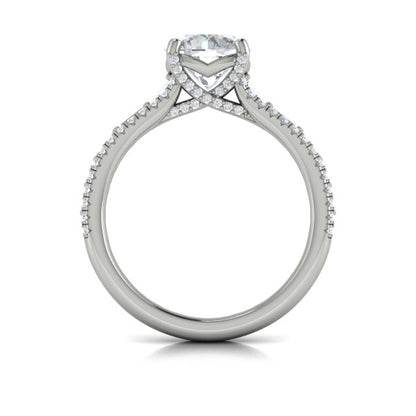 Grand Cathedral Round Diamond Engagement Ring