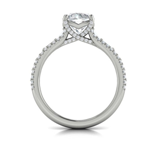 Grand Cathedral Round Diamond Engagement Ring