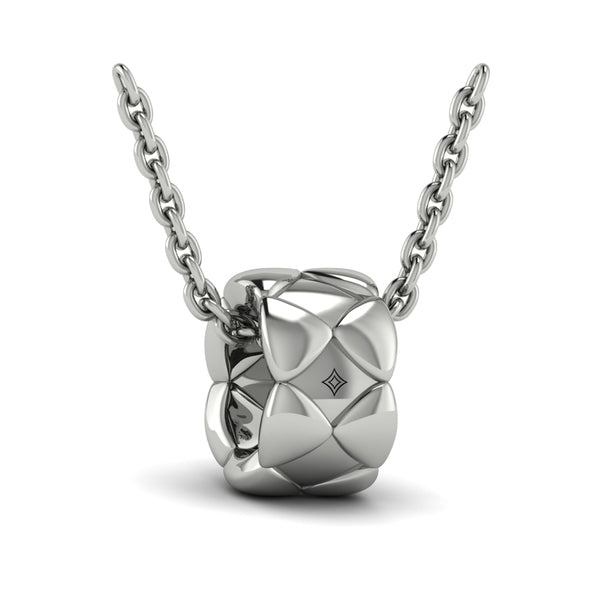 Diamond Cluster Barrel Pendant Necklace