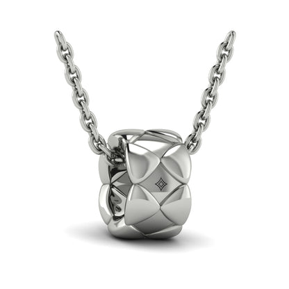 Diamond Cluster Barrel Pendant Necklace
