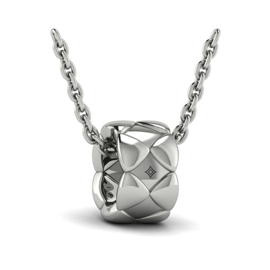 Diamond Cluster Barrel Pendant Necklace