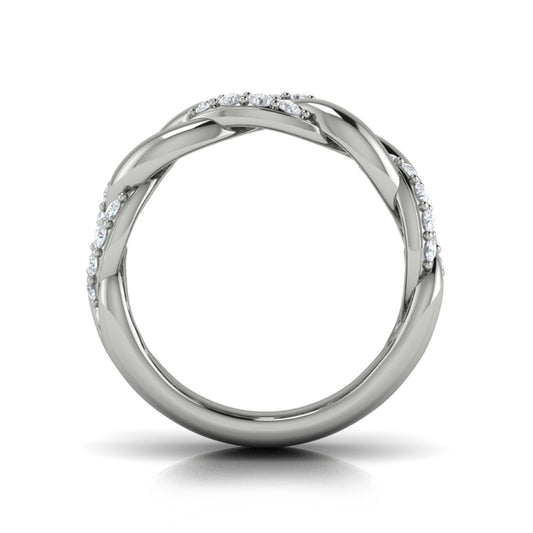 Diamond Interlacing Link Ring