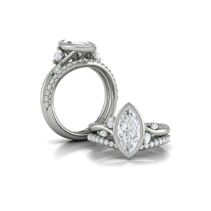 Marquise Bezel Diamond Accent Ring