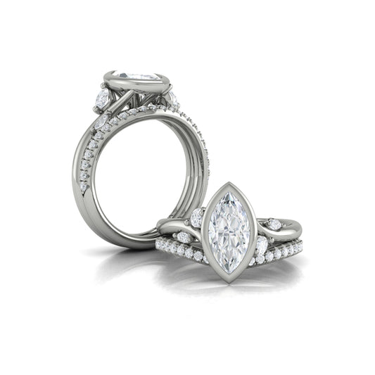 Marquise Bezel Diamond Accent Ring