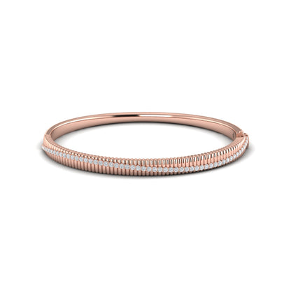 Fluted Bangle with Diamonds
