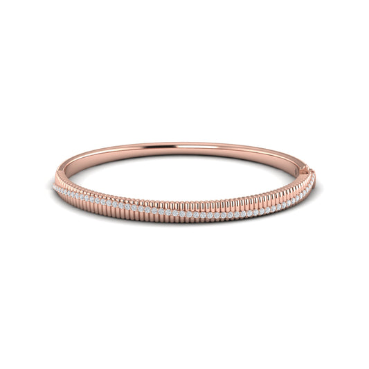 Fluted Bangle with Diamonds