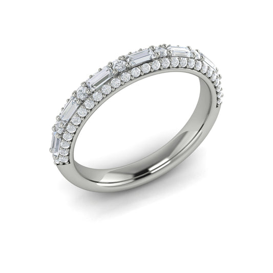 Baguette Domed Stackable Band