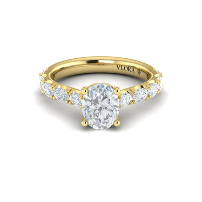 Diamond Accented Oval Engagement Ring