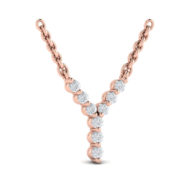 Diamond Alphabet Pendant Necklace, Y
