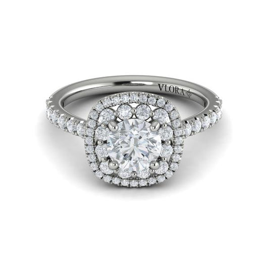 Double Euro Halo Round Engagement Ring