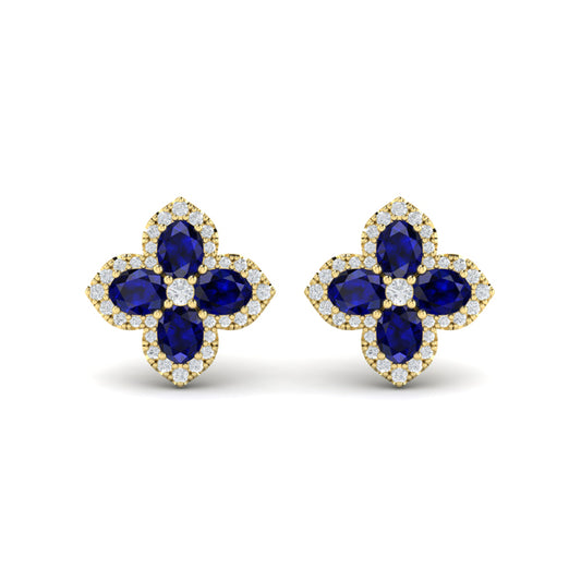 Petal Sapphire Blossom Earrings