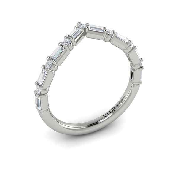 Diamond Baguette Chevron Ring