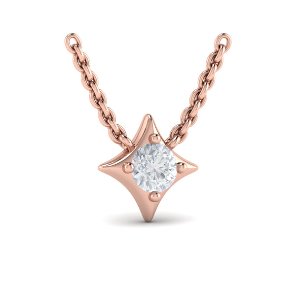 Single Diamond Vlora Star Pendant Necklace