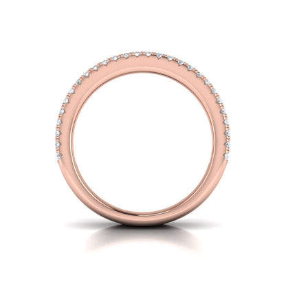 Concave Fluted Ring Edged with Diamonds