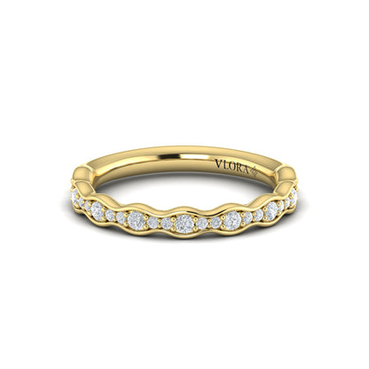 Stackables Wedding Band in 14K Yellow Gold by Vlora Bridal