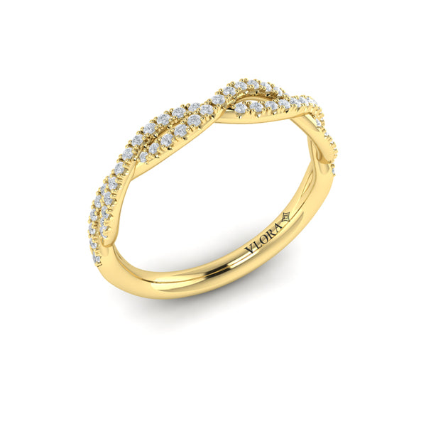 Matching Bands Wedding Band in 14K Yellow Gold by Vlora Bridal