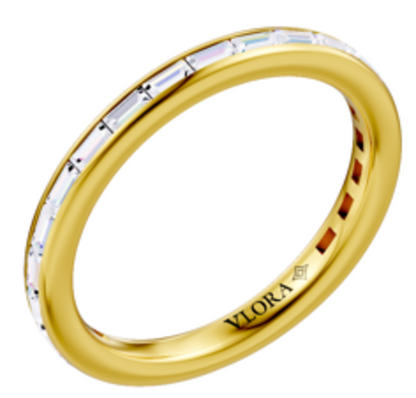 Matching Band for Bezel Diamond Accent Round Engagement Ring