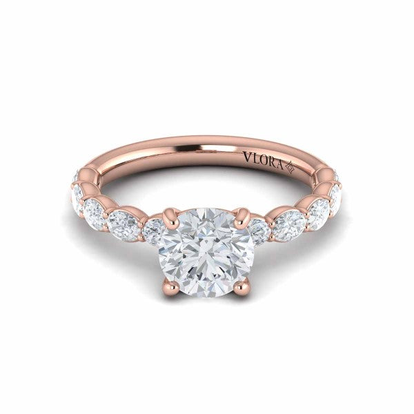 Graceful Round Diamond Engagement Ring