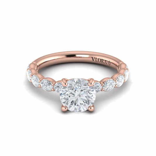 Graceful Round Diamond Engagement Ring