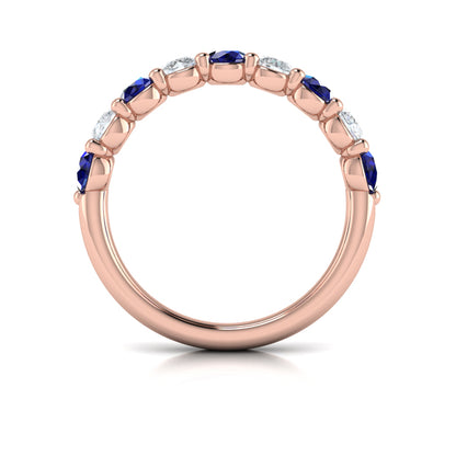Classic Sapphire and Diamond Stackable Band