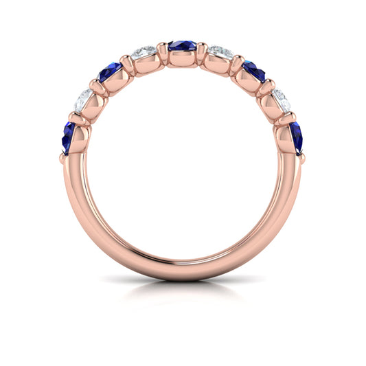 Classic Sapphire and Diamond Stackable Band