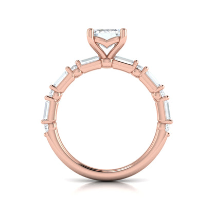 Daring Deco Emerald Cut Engagement Ring