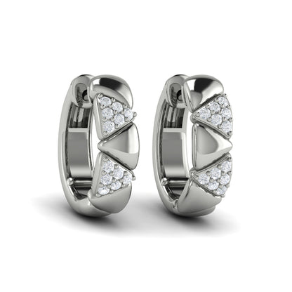 Double Diamond Trinity Huggie Earrings