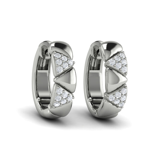 Double Diamond Trinity Huggie Earrings
