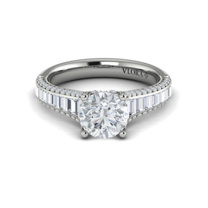 Round Classic Engagement Ring in Platinum by Vlora Bridal