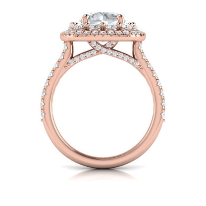 Double Euro Halo Round Engagement Ring