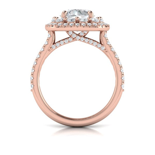 Double Euro Halo Round Engagement Ring